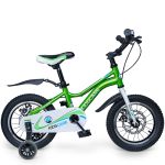Bicicleta pentru copii 2-4 ani HappyCycles KidsCare, roti 12 inch, cu roti ajutatoare si frane pe disc, verde for Your BabyKids