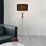 Lampa de podea, lux.pro, HT210002 Athlone, 1 x E27, max. 60W, 145 cm, metal, textil, negru, argintiu HausGarden Leisure