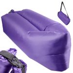 Saltea Autogonflabila "Lazy Bag" tip sezlong, 230 x 70cm, culoare Violet, pentru camping, plaja sau piscina FAVLine Selection