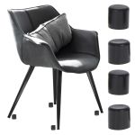 Set 4 buc. protectii anti-zgarieturi picioare scaun, diametru 19mm, culoare neagra FAVLine Selection
