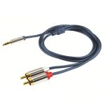 Cablu audio hifi, mufa stereo jack 3.5 mm, mufe rca, aurit, 1 m MultiMark GlobalProd