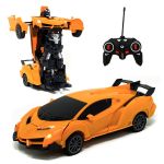 Masina robot cu telecomanda, transformare automata, rotire 360 grade, lumini MultiMark GlobalProd