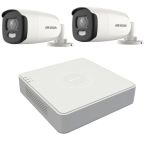 Kit de supraveghere Hikvision 2 camere 5MP ColorVu, Color noaptea 40m, DVR cu 4 canale 5MP SafetyGuard Surveillance
