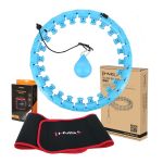 Set Cerc Hula Hoop cu Greutate HMS HHW01 Albastru si Centura Talie BR163 FitLine Training