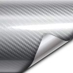 Folie colantare auto Carbon 5D Lacuit Argintiu (3,0m x 1,52m) FAVLine Selection