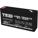 Acumulator AGM VRLA 6V 13A dimensiuni 151mm x 50mm x h 95mm F1 TED Battery Expert Holland TED003010 (10) SafetyGuard Surveillance