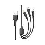 Cablu pentru incarcare 2.4A si transfer date 3 in 1: Micro USB, Type C si Lighting (compatibil Iphone) Cod: XO-NB230-31 Automotive TrustedCars