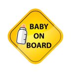 Abtibild &quot;BABY ON BOARD&quot; Cod:TAG 049 / T3 Automotive TrustedCars