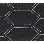 Material imitatie piele tapiterie hexagon cu gaurele negru/cusatura gri Cod: Y03NG Automotive TrustedCars