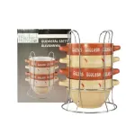 Set 4 boluri bucatarie pentru gulas cu suport, ceramica, 0.75 L, 14x9.5 cm, Perfect Home GartenVIP DiyLine