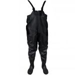 Pantaloni, cu pieptar, salopeta, pentru pescuit, cu bretele ajustabile, cizme, marimea 44, negru, Malatec GartenVIP DiyLine