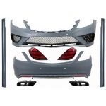 Pachet Exterior cu Stopuri si Ornamente Tobe Negru Mercedes S-Class W222 (2013-06.2017) S63 Design Performance AutoTuning