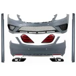 Pachet Exterior cu Stopuri si Ornamente Tobe Negru Mercedes S-Class W222 (2013-06.2017) S63 Design Performance AutoTuning
