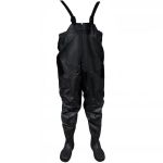 Pantaloni, cu pieptar, salopeta, pentru pescuit, cu bretele ajustabile, cizme, marimea 43, negru, Malatec GartenVIP DiyLine