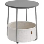 Masa rotunda cu cos depozitare, pal, baza otel, gri si alb, 45x50 cm, Artool GartenVIP DiyLine