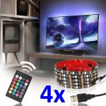 Kit Banda LED SMART4 TV 24-39 pentru Iluminare Ambientala Fundal RGB in Spatele Televizorului Backlight cu Telecomanda