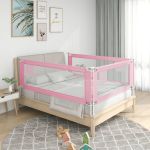 Balustradă de protecție pat copii, roz, 100x25 cm, textil GartenMobel Dekor