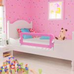 Balustradă de protecție pat copii, roz, 120x42 cm, poliester GartenMobel Dekor