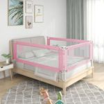 Balustradă de protecție pat copii, roz, 140x25 cm, textil GartenMobel Dekor