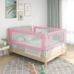 Balustradă de protecție pat copii, roz, 150x25 cm, textil GartenMobel Dekor