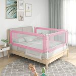 Balustradă de protecție pat copii, roz, 190x25 cm, textil GartenMobel Dekor