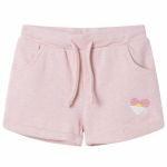 Pantaloni scurți pentru copii cu șnur, roz deschis combinat, 104 GartenMobel Dekor