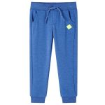 Pantaloni de trening pentru copii, albastru melanj, 128 GartenMobel Dekor