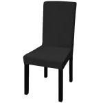 Huse de scaun elastice drepte, 6 buc., negru GartenMobel Dekor
