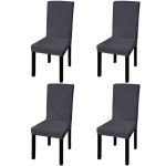 Huse de scaun elastice drepte, 4 buc., antracit GartenMobel Dekor