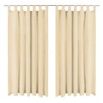 Draperii micro-satin cu bride, 2 buc, 140 x 175 cm, bej GartenMobel Dekor