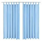 Draperii micro-satin cu bride, 2 buc, 140 x 225 cm, turcoaz GartenMobel Dekor