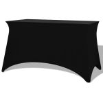 Huse de masă elastice, 2 buc, 243 x 76 x 74 cm, negru GartenMobel Dekor