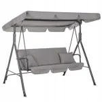 Balansoar gradina, 3 locuri, gri deschis, 170x110x150 cm, Luna GartenVIP DiyLine