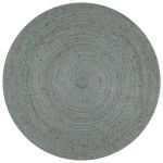 Covor manual, verde măsliniu, 120 cm, iută, rotund GartenMobel Dekor
