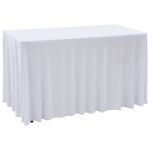 Huse elastice de masă cu fustă, 2 buc., alb, 243x76x74 cm GartenMobel Dekor