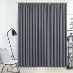 Draperie opacă, gri, 290 x 245 cm, cu cârlige GartenMobel Dekor