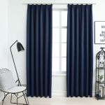 Draperii opace cu cârlige, 2 buc., albastru, 140 x 225 cm GartenMobel Dekor