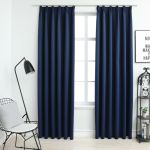 Draperii opace cu cârlige, 2 buc., albastru, 140 x 245 cm GartenMobel Dekor