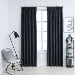Draperii opace cu cârlige, 2 buc., antracit, 140 x 245 cm GartenMobel Dekor