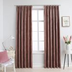 Draperii opace 2 buc. roz antichizat 140x245 cm catifea cârlige GartenMobel Dekor