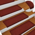Covorașe de scări cusătură punch, 15 buc., roșu, 65x21x4 cm GartenMobel Dekor