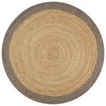 Covor manual cu margine gri, 150 cm, iută GartenMobel Dekor