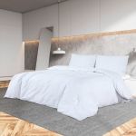 Set cu husă de pilotă, alb, 200x200 cm, microfibră GartenMobel Dekor