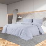 Set cu husă de pilotă, gri, 140x200 cm, bumbac GartenMobel Dekor
