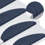Covorașe scări autoadezive, 15 buc., albastru, 65x22,5x3,5 cm GartenMobel Dekor