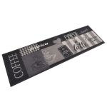 Covor de bucătărie lavabil Coffee, negru, 45x150 cm, catifea GartenMobel Dekor