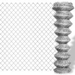 Gard legătură din plasă, argintiu, 25 x 1,25 m, oțel galvanizat GartenMobel Dekor