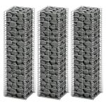 Set gabioane, 3 buc, sârmă galvanizată, 25 x 25 x 100 cm  GartenMobel Dekor