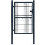 Poartă pentru gard 2D (simplă), gri antracit, 106x190 cm GartenMobel Dekor