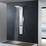 Sistem panel de duș, pătrat, oțel inoxidabil   GartenMobel Dekor